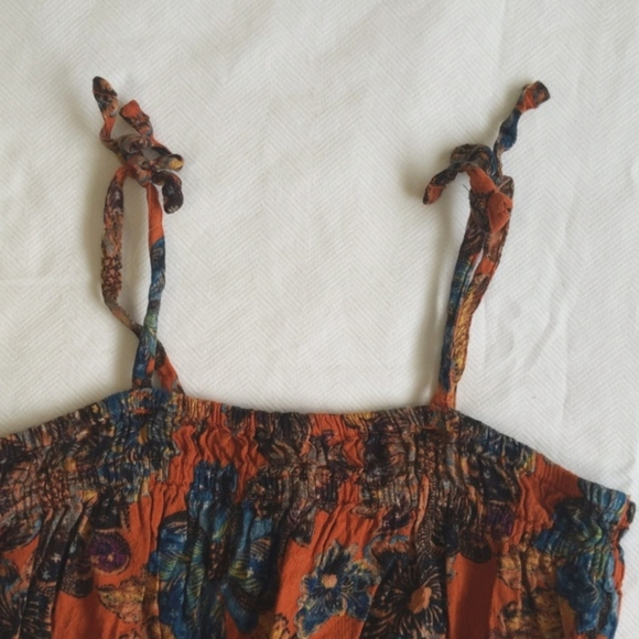 old navy cropped smocked rayon cotton blend floral tank top 3T toddler girls - Picture 3 of 6
